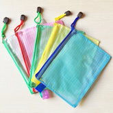 12 PCS Zipper Plastic Mesh Stationery Bag, Random Color Delivery (A5, Size: 24x17.5cm), A5, Size: 24x17.5cm